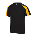 Schwarz-Gold - Front - Just Cool Herren Sport T-Shirt Cool Contrast