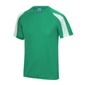 Kellygrün-Schneeweiß - Front - Just Cool Herren Sport T-Shirt Cool Contrast
