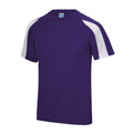 Violett-Schneeweiß - Front - Just Cool Herren Sport T-Shirt Cool Contrast