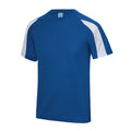 Royalblau-Schneeweiß - Front - Just Cool Herren Sport T-Shirt Cool Contrast