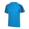 Saphirblau-Anthrazit - Front - Just Cool Herren Sport T-Shirt Cool Contrast