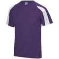 Violett-Schneeweiß - Side - Just Cool Herren Sport T-Shirt Cool Contrast