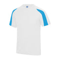 Schneeweiß-Saphirblau - Front - Just Cool Herren Sport T-Shirt Cool Contrast
