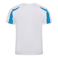 Schneeweiß-Saphirblau - Back - Just Cool Herren Sport T-Shirt Cool Contrast