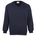Marineblau - Front - Maddins Kinder Sweatshirt Coloursure, V-Ausschnitt (2 Stück-Packung)