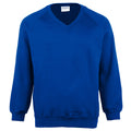 Königsblau - Front - Maddins Kinder Sweatshirt Coloursure, V-Ausschnitt (2 Stück-Packung)