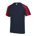 Marineblau-Feuerrot - Front - Just Cool Kinder Sport T-Shirt Unisex