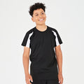 Schwarz-Schneeweiß - Side - Just Cool Kinder Sport T-Shirt Unisex