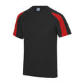 Schwarz-Feuerrot - Front - Just Cool Kinder Sport T-Shirt Unisex