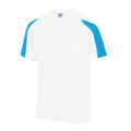 Schneeweiß-Saphirblau - Front - Just Cool Kinder Sport T-Shirt Unisex