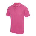 Hot Pink - Front - AWDis Just Cool Herren Polo-Shirt Sports