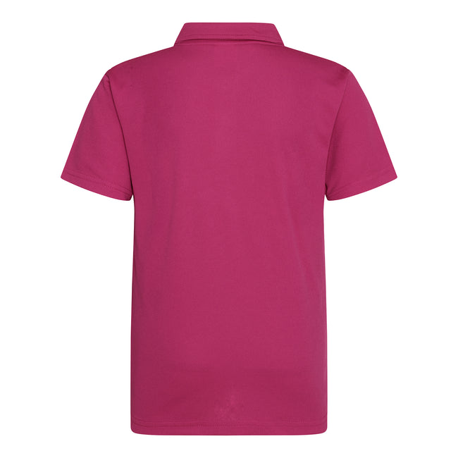 Dunkles Pink - Back - AWDis Just Cool Kinder Sport Polo Shirt