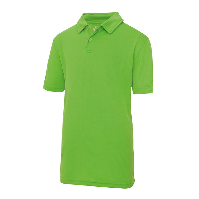 Limette - Front - AWDis Just Cool Kinder Sport Polo Shirt
