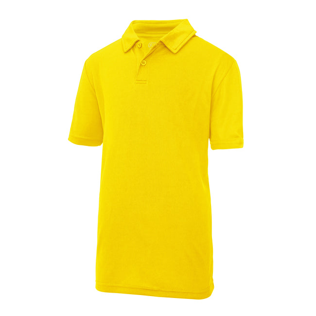 Sonnengelb - Front - AWDis Just Cool Kinder Sport Polo Shirt