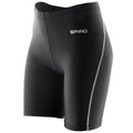 Schwarz - Front - Spiro Damen Sport-Shorts- - Sport-Tights - Kurze Hose (2 Stück-Packung)