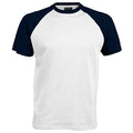 Weiß-Marineblau - Front - Kariban Herren Baseball T-Shirt