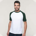 Weiß-Waldgrün - Back - Kariban Herren Baseball T-Shirt