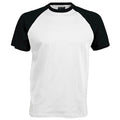 Weiß-Schwarz - Front - Kariban Herren Baseball T-Shirt