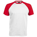 Weiß-Rot - Front - Kariban Herren Baseball T-Shirt