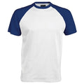 Weiß-Königsblau - Front - Kariban Herren Baseball T-Shirt