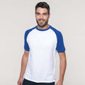 Weiß-Königsblau - Back - Kariban Herren Baseball T-Shirt