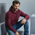 Burgunderrot meliert - Back - Russell - "Authentic" Sweatshirt mit Kapuze für Herren-Damen Unisex