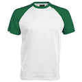 Weiß-Waldgrün - Front - Kariban Herren Baseball T-Shirt