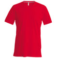 Rot - Front - Kariban Herren T-Shirt Slim Fit V-Ausschnitt