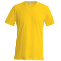 Gelb - Front - Kariban Herren T-Shirt Slim Fit V-Ausschnitt