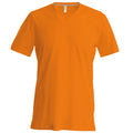 Orange - Front - Kariban Herren T-Shirt Slim Fit V-Ausschnitt