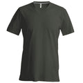 Grau - Front - Kariban Herren T-Shirt Slim Fit V-Ausschnitt