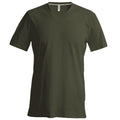 Khaki - Front - Kariban Herren T-Shirt Slim Fit V-Ausschnitt
