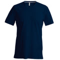 Marineblau - Front - Kariban Herren T-Shirt Slim Fit V-Ausschnitt