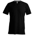 Schwarz - Front - Kariban Herren T-Shirt Slim Fit V-Ausschnitt