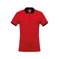 Rot-Schwarz - Front - Kariban - "Pique" Poloshirt für Herren