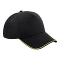 Schwarz-Lime - Front - Beechfield Authentic 5-Panel Kappe