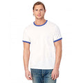 Weiß-Königsblau - Back - Alternative Apparel Herren Ringer-T-Shirt 50-50 Vintage