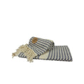 Navy-Creme - Front - A&R Towels Hamamzz Peshtemal Traditionell Gewebtes Handtuch