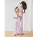 Weiß-Pink-Weiß-Streifen - Side - Towel City Kinderpyjama Lang
