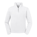 Weiß - Front - Russell - "Authentic" Sweatshirt mit kurzem Reißverschluss für Herren
