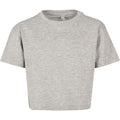 Grau meliert - Front - Build Your Brand - T-Shirt kurz geschnitten für Mädchen