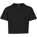 Schwarz - Front - Build Your Brand - T-Shirt kurz geschnitten für Mädchen