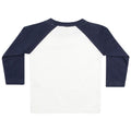 Weiß-Marineblau - Back - Larkwood Baby T-Shirt Baseball, langarm