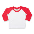 Weiß-Rot - Front - Larkwood Baby T-Shirt Baseball, langarm
