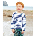 Weiß-Marineblau - Back - Babybugz - "Breton" T-Shirt für Kinder