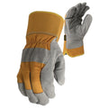 Grau-Gelb - Front - Stanley - Herren-Damen Unisex Sicherheits-Handschuhe, Winter - Rinderleder, Baumwolle