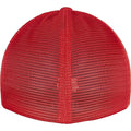 Rot - Back - Flexfit - Herren-Damen Unisex Kappe "360 Omnimesh", Netzmaterial