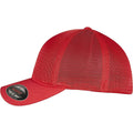 Rot - Side - Flexfit - Herren-Damen Unisex Kappe "360 Omnimesh", Netzmaterial