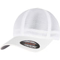 Weiß - Front - Flexfit - Herren-Damen Unisex Kappe "360 Omnimesh", Netzmaterial