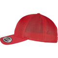 Rot - Side - Flexfit - Herren-Damen Unisex Kappe "Omnimesh", Netzmaterial